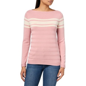 Nautica Women’s Mariner Stripe Pullover Boatneck Long Sleeve(Bridal Rose Multi)