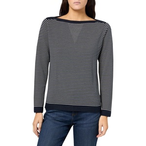 Nautica Women’s Mariner Stripe Pullover Boatneck Long Sleeve(Night Sky Multi)