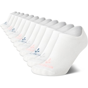 Nautica Womens No Show Socks – 6 Pack Soft Stretch Performance Athletic No Show Liner Socks for Women with Non Slip Grip(12pk White)