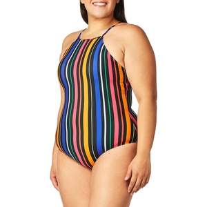 Nautica Womens One-Piece Swimsuit – Slimming Tummy Control Bathing Suit, Quick-Dry Fabric, Bikini Swimsuit(Bright Stripe)