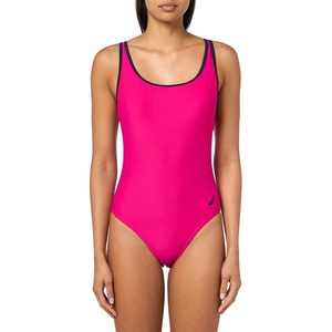 Nautica Womens One-Piece Swimsuit – Slimming Tummy Control Bathing Suit, Quick-Dry Fabric, Bikini Swimsuit(Multi)
