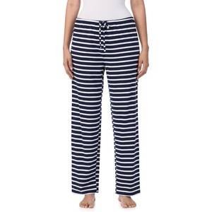Nautica Womens Pajama Pants – Lightweight Wide Leg Lounge Pants – Cotton Knit Jersey – Sleepwear Loungewear PJs for Women(Navy Stripe)