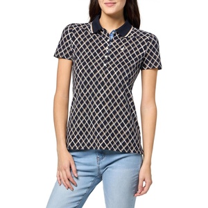 Nautica Women’s Polo Short Sleeve Button Placket Polo(Night Sky Multi)