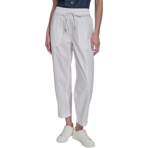 Nautica Women’s Pull on Cuffed Solid Ankle Length Pants(Bright White)