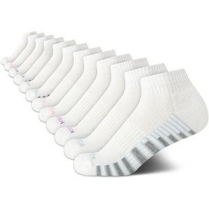 Nautica Womens Quarter Socks – 12 Pack Moisture Control Cushioned Athletic Socks for Women for Sport & Gym Wear (Size: 4-10)(All White)