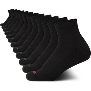 Nautica Womens Quarter Socks – 12 Pack Moisture Control Cushioned Athletic Socks for Women for Sport & Gym Wear (Size: 4-10)(High Quarter Black)