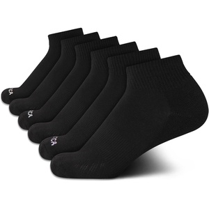 Nautica Womens Quarter Socks – 6 Pack Cushioned Athletic Performance Breathable Mesh Womens Ankle Socks (Sizes: 4-10)(Black)