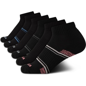 Nautica Womens Quarter Socks – 6 Pack Cushioned Athletic Performance Breathable Mesh Womens Ankle Socks (Sizes: 4-10)(Black Logo)