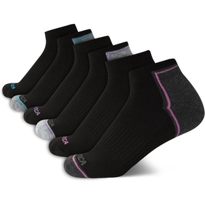 Nautica Womens Quarter Socks – 6 Pack Cushioned Athletic Performance Breathable Mesh Womens Ankle Socks (Sizes: 4-10)(Black/Multi)