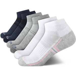 Nautica Womens Quarter Socks – 6 Pack Cushioned Athletic Performance Breathable Mesh Womens Ankle Socks (Sizes: 4-10)(Grey/White/Blue)