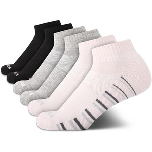 Nautica Womens Quarter Socks – 6 Pack Cushioned Athletic Performance Breathable Mesh Womens Ankle Socks (Sizes: 4-10)(Light Pink Black)