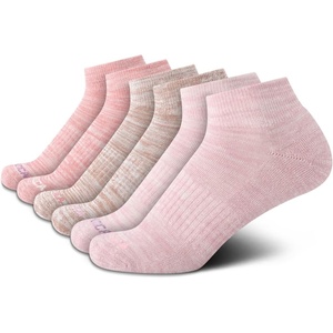 Nautica Womens Quarter Socks – 6 Pack Cushioned Athletic Performance Breathable Mesh Womens Ankle Socks (Sizes: 4-10)(Mauve Assorted)