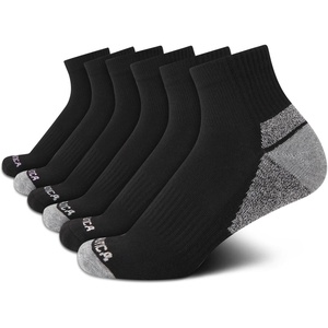 Nautica Womens Quarter Socks – 6 Pack Cushioned Moisture Wicking Athletic Socks for Women for Gym, Running, Sports (4-10)(All Black)