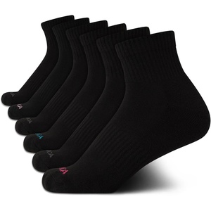 Nautica Womens Quarter Socks – 6 Pack Cushioned Moisture Wicking Athletic Socks for Women for Gym, Running, Sports (4-10)(Black)