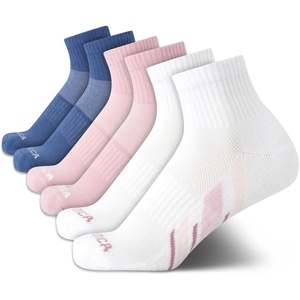 Nautica Womens Quarter Socks – 6 Pack Cushioned Moisture Wicking Athletic Socks for Women for Gym, Running, Sports (4-10)(Blue/Pink/White)
