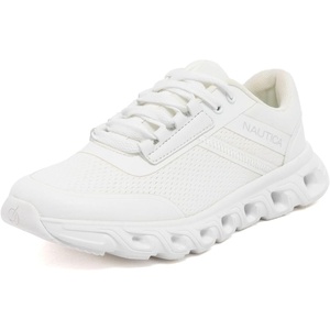Nautica Women’s Running Shoes Lightweight Athletic Sneakers, Breathable Cushioned Lace-Up Gym Walking & Training Trainers(White-kinsale)