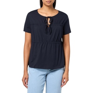 Nautica Women’s Short Sleeve Tie Front Knit Top(Night Sky)