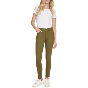 Nautica Women’s Skinny Fit Solution Sateen Pant(Dark Olive)