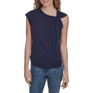 Nautica Women’s Sleeveless Twist Tie Soft Solid Top(Night Sky)