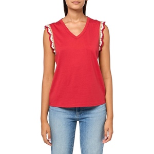 Nautica Women’s Solid Cotton V-Neck Sleeveless Top(Samba)