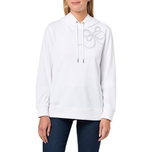 Nautica Women’s Solid Hoodie Pullover Sweatshirt(Bright White)