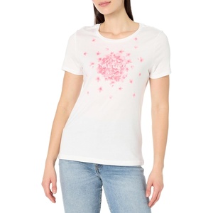 Nautica Women’s Solid Short Sleeve Crew Neckline T-Shirt(Bright White/Seashell)