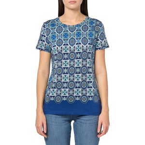 Nautica Women’s Solid Short Sleeve Crew Neckline T-Shirt(Marina Blue Multi)