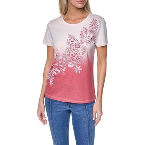 Nautica Women’s Solid Short Sleeve Crew Neckline T-Shirt(Mineral Red Multi)