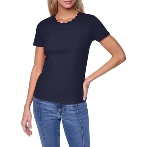 Nautica Women’s Solid Short Sleeve Crew Neckline T-Shirt(Night Sky)