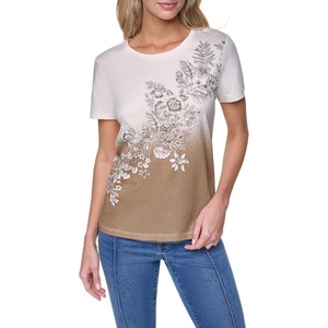 Nautica Women’s Solid Short Sleeve Crew Neckline T-Shirt(Tigers Eye Multi)