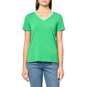 Nautica Women’s Solid V-Neck Short Sleeve T-Shirt(Fern)