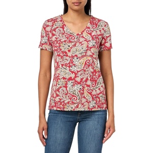 Nautica Women’s Solid V-Neck Short Sleeve T-Shirt(Samba Multi)