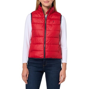Nautica Women’s Zipup Sleeveless Puffer Vest Jacket(Haute Red)